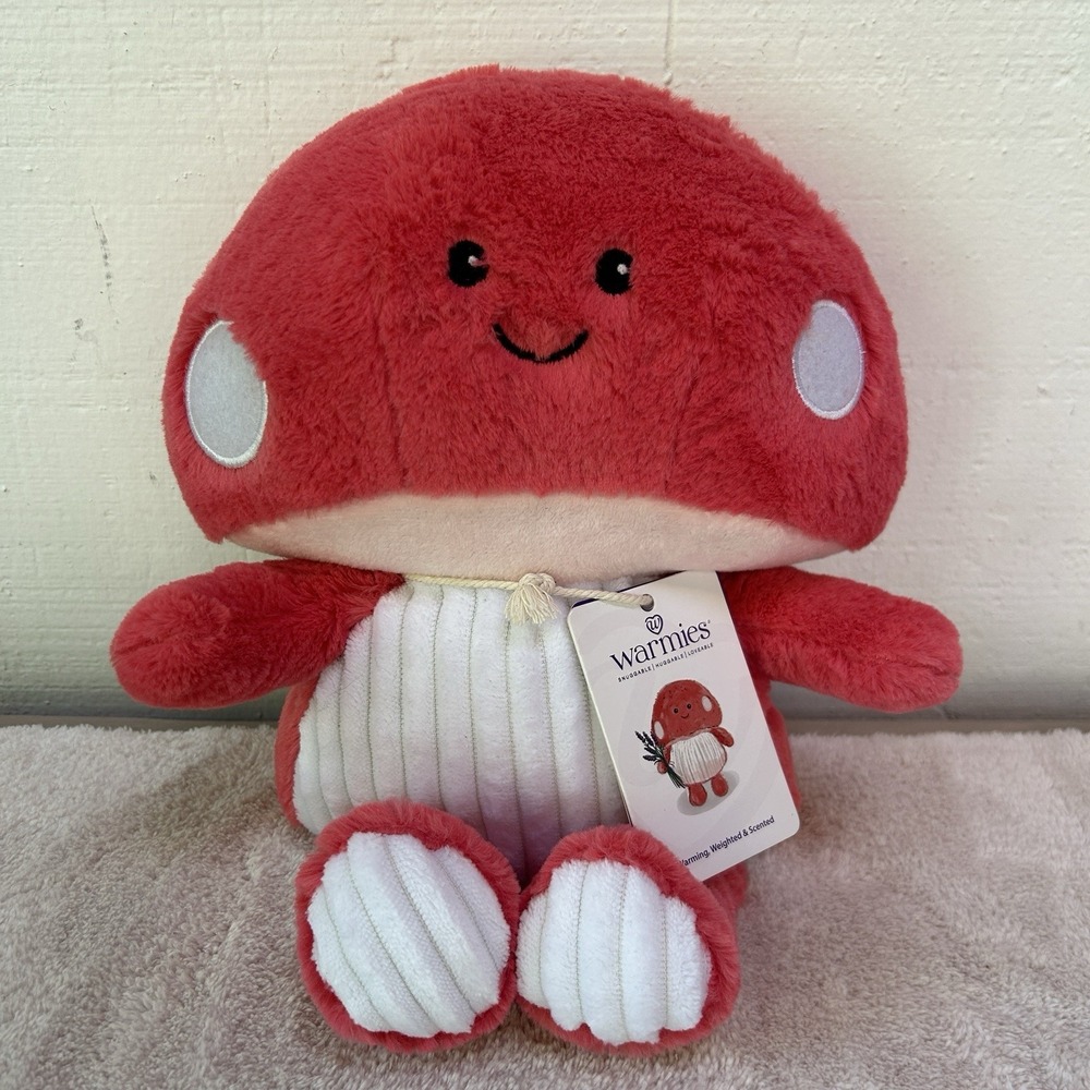 NWT‎ Warmies Red Toadstool Plush Huggable, Microwavable Lavender Intelex - Picture 2 of 6